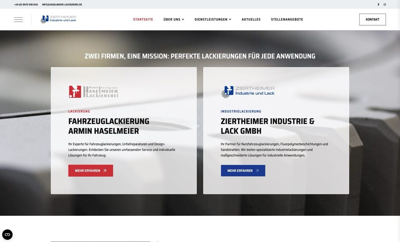 Haselmeier Lackiererei Webseite