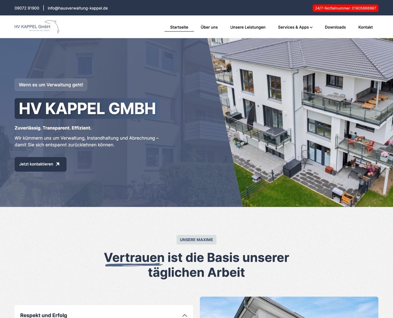 Hausverwaltung Kappel Webseite