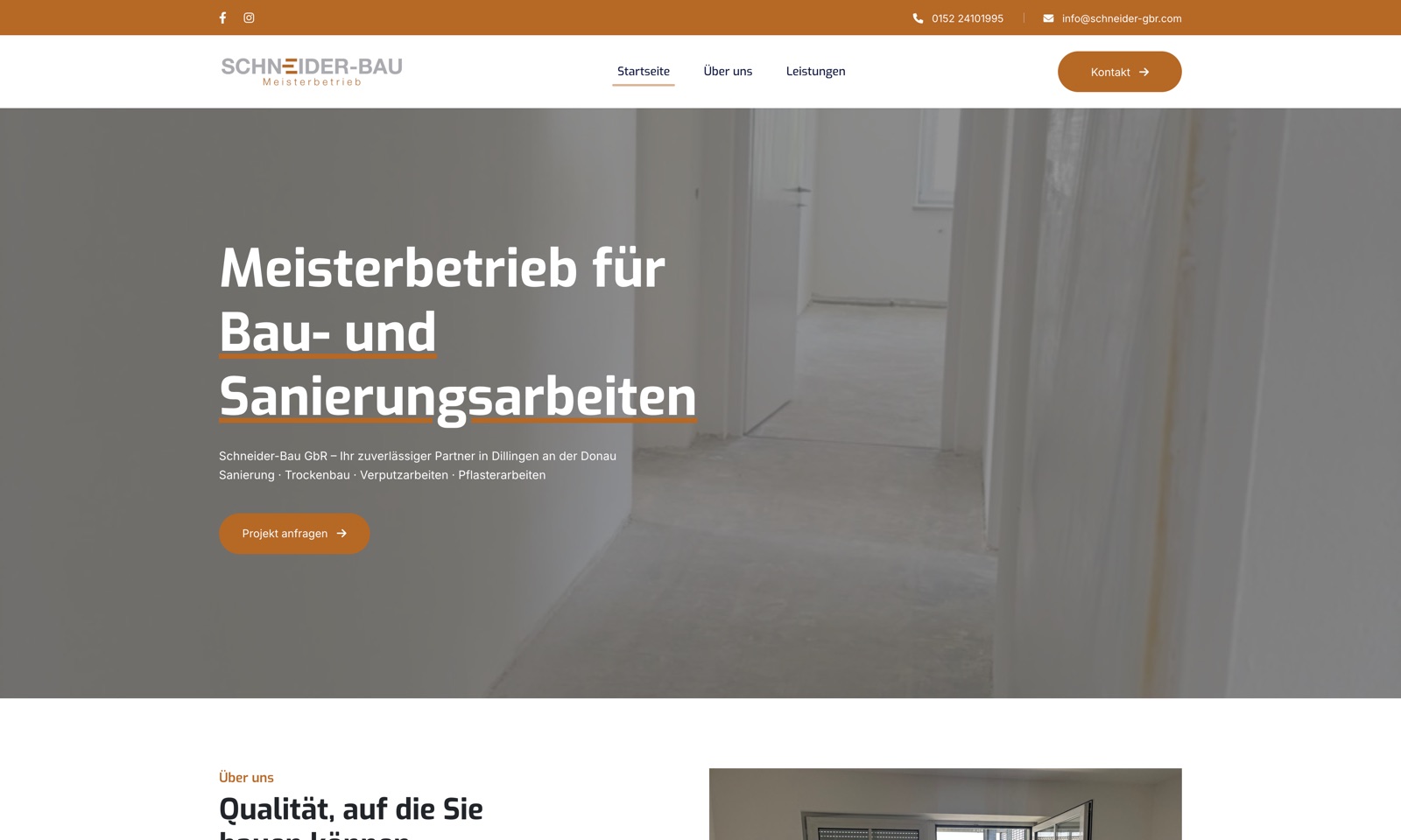 Schneider-Bau GbR Webseite