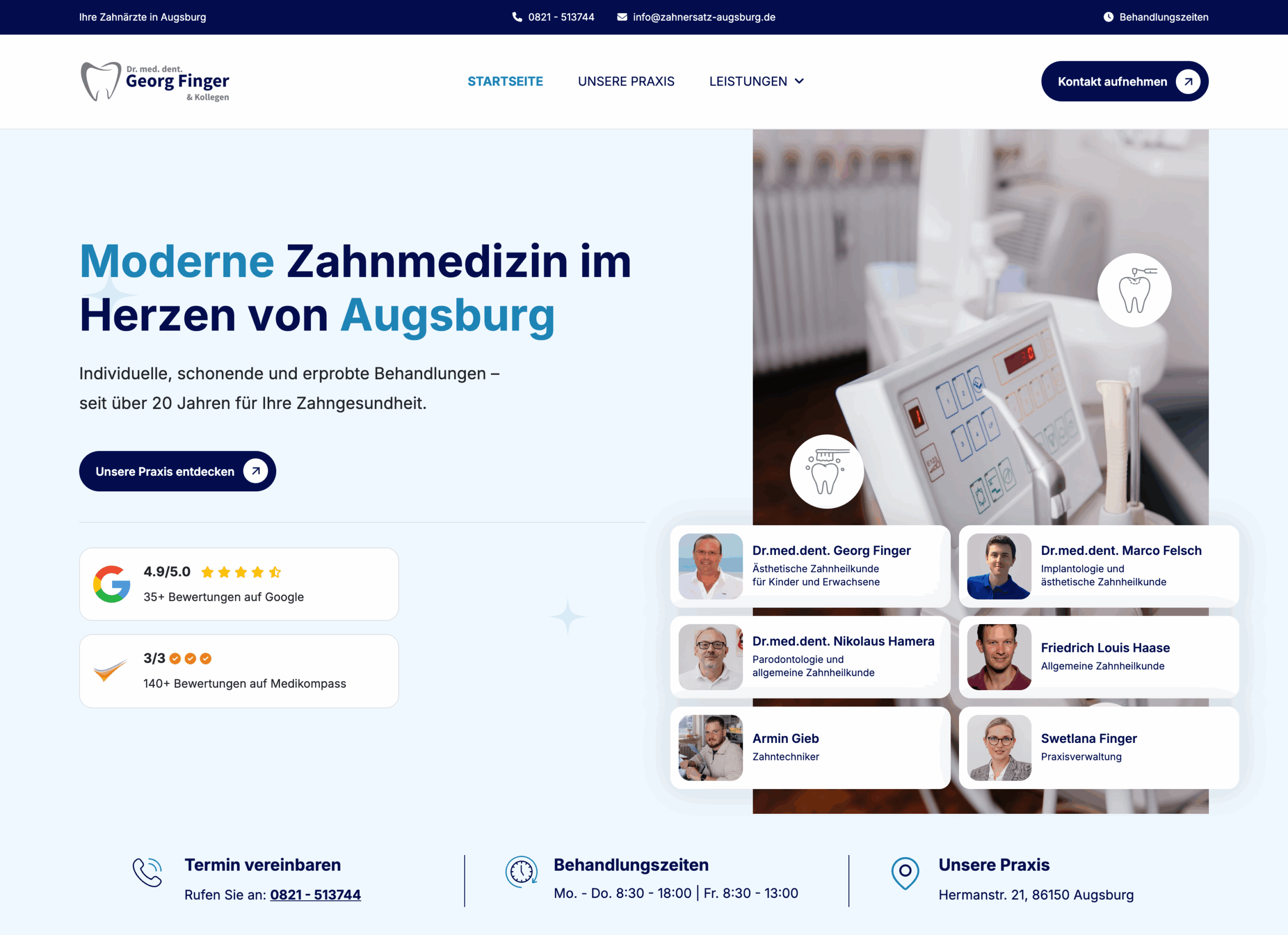 Zahnersatz Augsburg Webseite